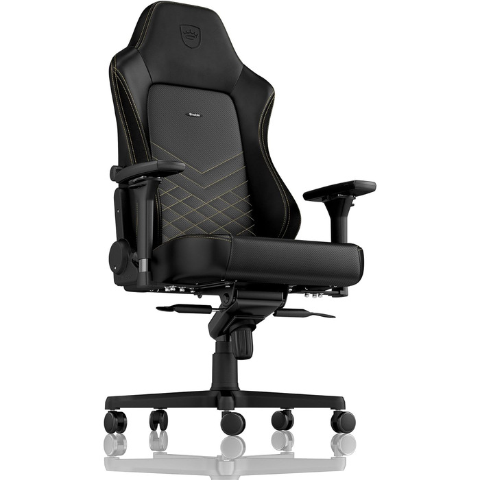 Noblechairs HERO: ігровий крісло, офісне крісло, крісло для роботи - PU-шкіра, чорний/золотий