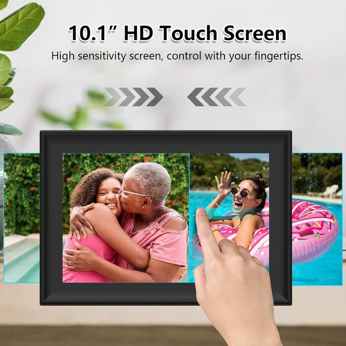 Цифровий фоторамка Frameo з Wi-Fi, 10.1 дюйми, 32GB, сенсорний екран, автоповорот