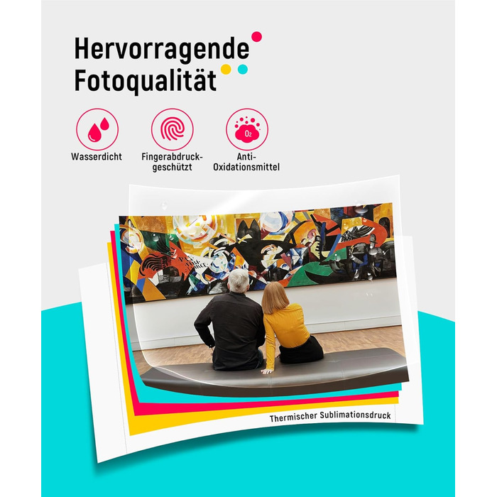 Портативний фотодрук для смартфонів Liene (10x15 см) + 2 пачки фотопаперу (20+80 листів), WiFi, сумісний з iPhone/Android/PC, 300 DPI, кольорова сублімація, білий