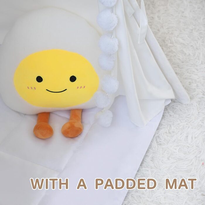 Дитяче намет Tipi з м'якою матрацом, бавовна, канвас. Намет Tipi для дітей з гірляндою зірочок, сумкою, прапорцем (білий)