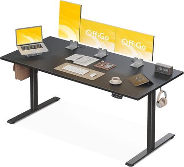 Електричний стіл OffiGo з регулюванням висоти, 120x60 см, з USB-портом, 3 пам'яті, дуб