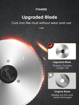 Електричний слайсер FOHERE: Brotschneidemaschine з регулюванням товщини нарізки (0-15 мм), 200W, для м'яса, ковбас, шинки, з нержавіючої сталі, з захистом