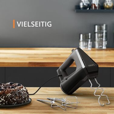 Міксер ручний Krups 3 Mix 4000, 450 Вт, білий/сірий - насадки для збивання та замісу тіста