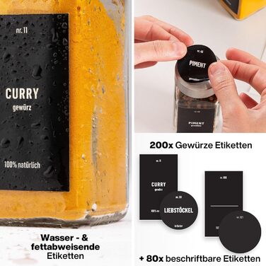 Набір скляних банок для спецій Deco haus® (24 шт.) з етикетками та ситами - органайзер для спецій