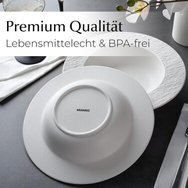MIAMIO Набір посуду Oasis (20 предметів) - сучасний керамічний сервіз для 4 осіб (тарілки, супові тарілки)