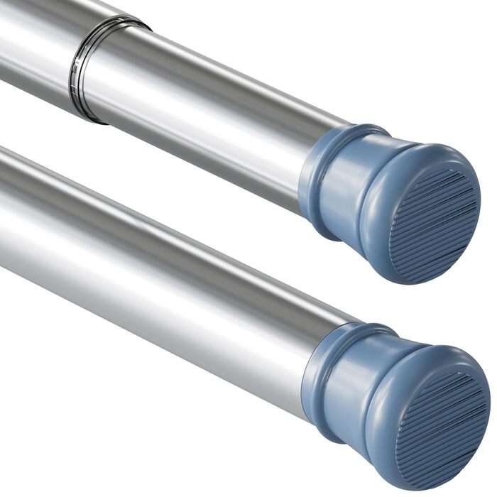 Штанга для душу без свердління, телескопічна, регульована (85-270 см, Φ32 мм) - для ванної кімнати, спальні. Срібляста, 46-70 см (1 шт.)
