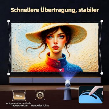 Портативний проєктор Mini Beamer PR06: 4K, WiFi6, BT5.4, HDMI, Keystone 270°, Android 11