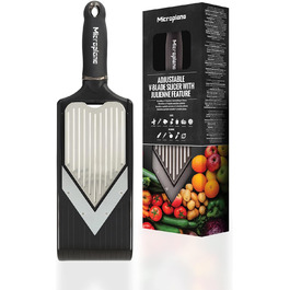 Мікроплан Регульований овочевий тертки з V-подібною та жульєнівською насадкою, з нержавіючої сталі, з захистом пальців