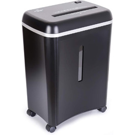 Шредер WOLVERINE P5 для безпечного знищення документів, 8 листів, мікроріз, для паперу та кредитних карт, тихий, знімний контейнер 17л (Чорний)