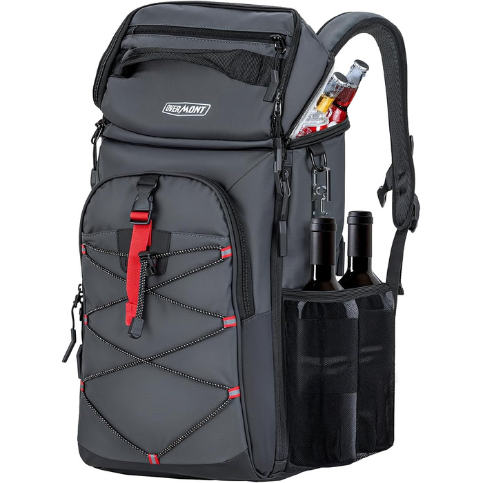 Рюкзак-холодильник Overmont 30L - ізольована сумка-холодильник для пікніків, кемпінгу, пляжу. Чорний