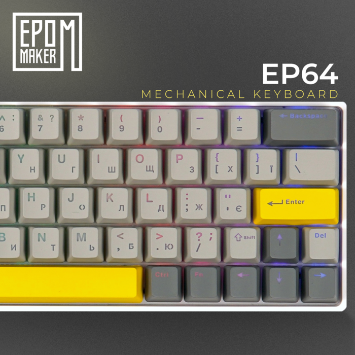 Клавіатура механічна бездротова EPOMAKER EP64 Mulan White (EP64-W-M)