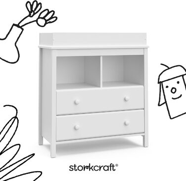 Комод для пеленання STORKCRAFT Alpine з 2 шухлядами, білий