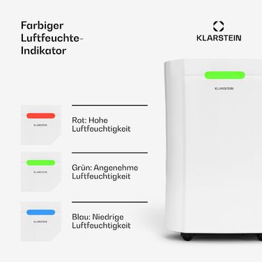Klarstein AeroDry Smart 12l: Електричний осушувач повітря 12 л/день, WiFi, керування через додаток, білий