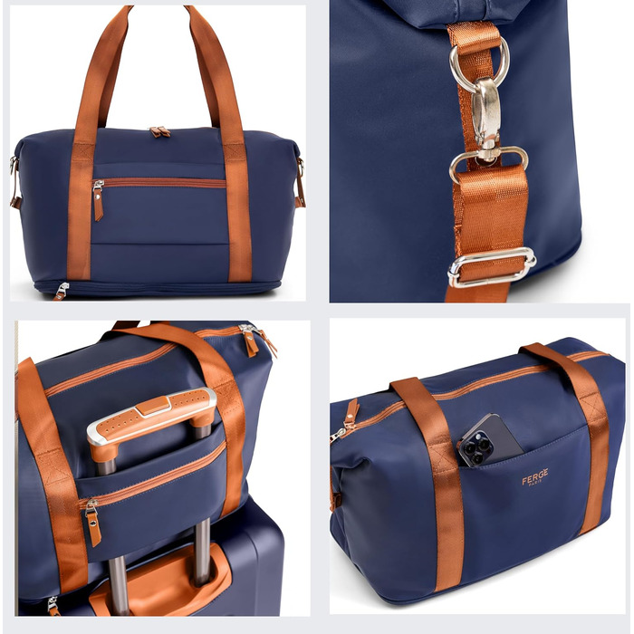 Набір валіз FERGÉ Milano 5-ти частинний (3 розміри) + сумка для подорожей + органайзер для туалетних аксесуарів - 3 шт.