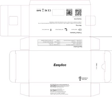 Портативний міні-вентилятор EasyAcc 5 швидкостей, 18 годин, USB, акумулятор, складний, чорний