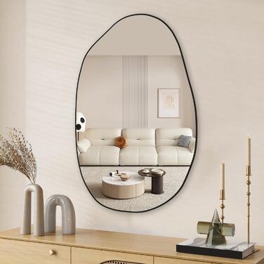 Дзеркало настінне асиметричне GOQELK, 85 x 52 см, декоративне для вітальні, ванної кімнати, спальні
