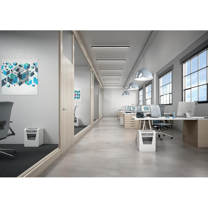 Шредер Leitz IQ Office P5 Mikroschnitt: 10 листів, для офісу, білий