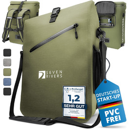 Кофри SEVENRIVERS 3 в 1 - Рюкзак, сумка-кофр і сумка через плече в одному - Водонепроникний і не містить ПВХ - в т.ч. сумка для ноутбука (24 л) (оливково-зелена)