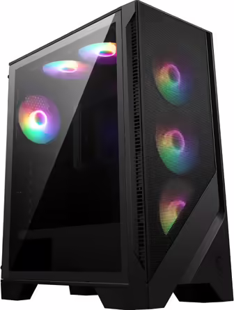 Корпус для ПК MSI MAG Forge 120A Airflow, Mid-Tower, ATX, підтримка RTX 40, Auto-RGB вентилятори, магнітні пилові фільтри, загартоване скло, USB 3.2 Gen1 Typ-A