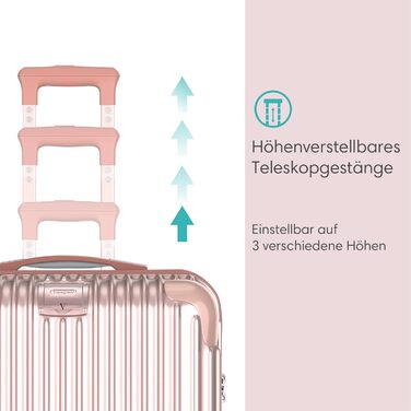 Набір валіз Voyagoux 2 шт. (40L + 116L) з ABS, TSA-замком, 4 колеса, рожеве золото