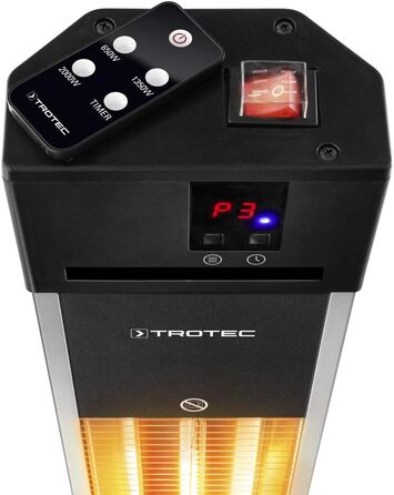 Інфрачервовий обігрівач Trotec IRS 2000 E – 2000 Вт, IP34, з пульт. та таймером