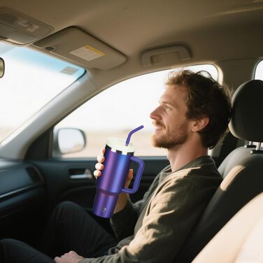 Термокружка-пляшка 1200 мл з трубочкою та антиковзним покриттям, без BPA, з подвійними стінками, для авто, офісу, відпочинку (Пастельно-рожевий, Біло-рожевий, Пурпурно-червоний)