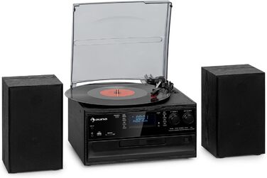 Вініловий програвач Auna з Bluetooth, USB, CD, DAB-радіо, динаміками, ретро-дизайн