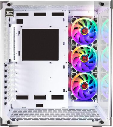 Ігровий корпус Talius Cronos Frost ATX з гартованим склом, ARGB вентиляторами Iris, білий колір