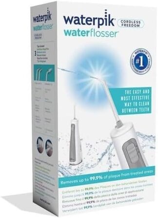 Waterpik Cordless Freedom Waterflosser: бездротова іригатор для рота, водонепроникний, з 3 насадками, білий (WF-03EU010)