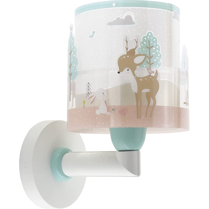 Дитячий настінний світильник - лампа Dalber, настінна лампа для дітей з хмарами, люблячими оленів, оленів, тварин, рожева, рожева