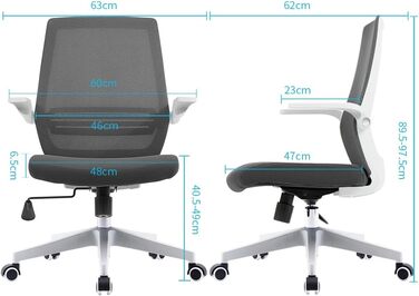 Офісний крісло SIHOO ергономічне з регульованими підлокітниками, підтримкою попереку та м'якою спинкою Mesh. Сірий колір.