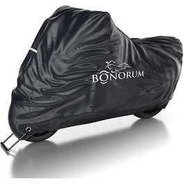 Чохол для мотоцикла Bonorum 245x105x125 см з Оксфордської тканини 210D / чохол для мотоцикла Водонепроникний і водонепроникний з отвором для замка / захисний чохол для скутера і мотоцикла Чорний (XXXL)