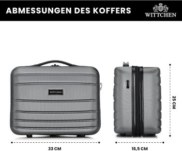 Валіза ручної поклажі WITTCHEN Globe Line сірого кольору з ABS-пластику та кодовим замком | 25 x 33 x 16,5 см | Підходить для Lufthansa, Eurowings, Ryanair, Condor, Discover Airlines