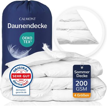 CALMONT Пухова ковдра 135x200/200x200 | 100% пух та перо | Для алергіків | Oeko-Tex