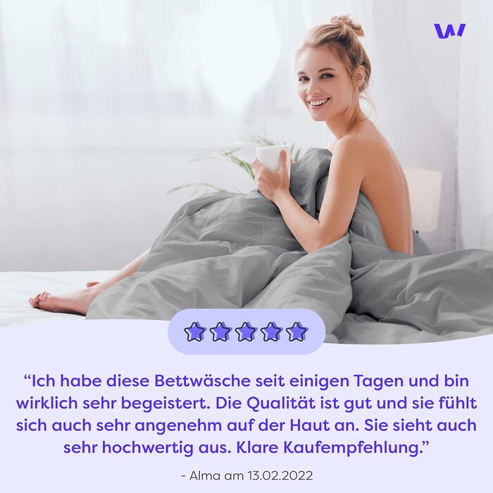 Комплект постільної білизни Wolkenfeld 200x200 з бавовни (2 наволочки 80x80) – дихаючий, приємний до шкіри, легкий у догляді. Сірий комплект постільної білизни з блискавкою, сертифікат Oeko-Tex.