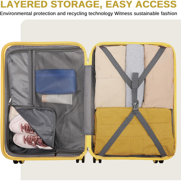 Набір валіз KONO 2 в 1: велика валіза 62 см + косметичка (білий)