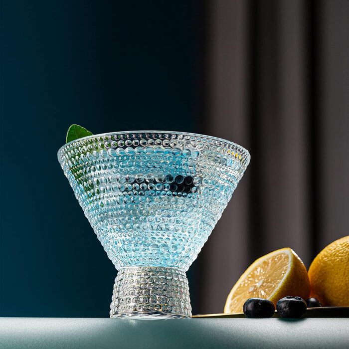 Набір склянок для коктейлів Martini Wookgreat (6 шт.), 237 мл, без основи, кришталь, для Мартіні, Космополітен, Манхеттен та інші