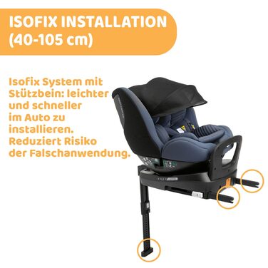 Дитяче автокрісло Chicco Seat3Fit i-Size 0-25 кг (40-125 см) ISOFIX 360 Поворотно-відкидне сидіння, Група 0/1/2 для дітей 0-7 років зі зменшенням подушки, Регульований підголівник з бічним захистом ДИТЯЧЕ СИДІННЯ SEAT3FIT I-Size (INK AIR, ДИТЯЧЕ КРІСЛО SE