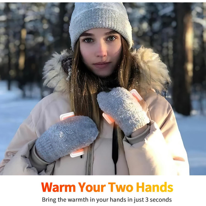 Електричні грілки для рук 2 шт. - багаторазові, USB, з 3 режимами нагріву, для дітей та жінок (рожеві)