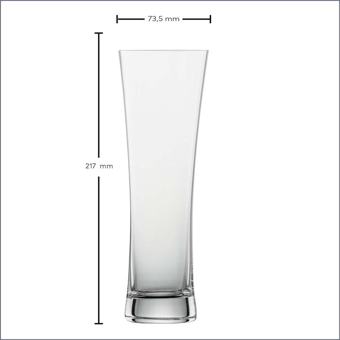 Пивний базовий пшеничний пивний келих 0,3 л (ер-сет), прямолінійні склянки для пшеничного пива, келихи з тританового кришталю, які можна мити в посудомийній машині, виготовлені в Німеччині (посилання. No 130005) (2)