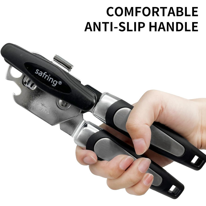 Механічний дозатор для банок з нержавіючої сталі Heavy Duty, гостре лезо, гладка кромка, зручна ручка, багатофункціональний відкривачка для пляшок Large