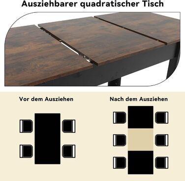 Розсувний обідній стіл Artethys 105/150x70 см - індустріальний стиль, для кухні, їдальні, вітальні