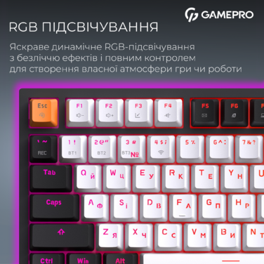 Бездротова механічна клавіатура GamePro MK160 QLAB Sakura Switch Black