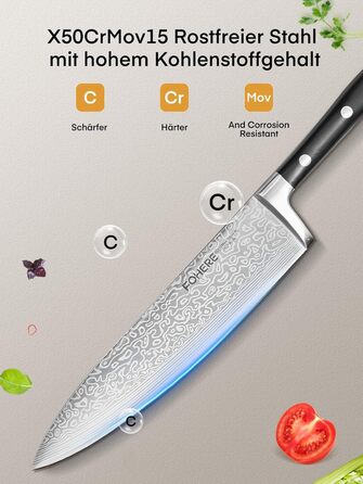 Набір кухонних ножів Messerblock 6 шт. з поворотним блоком 360°, сталь 5Cr15, з точилкою та підставкою для телефону