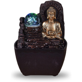Декоративний фонтан Zen'Light Zimmerbrunnen: для дому, офісу, медитації, LED-підсвітка, H 18 см