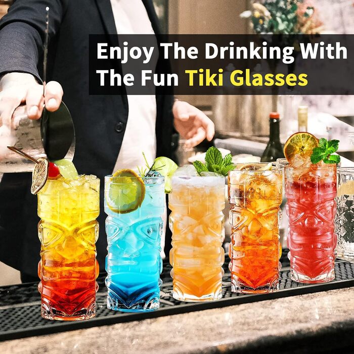 Прозорі склянки Tiki, набір 170-400 мл, для коктейлів, набір посуду (прозорі)