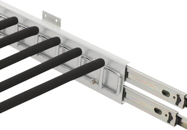 Висувний тримач для штанів, полиця для штанів, 9 тримачів для шарфів, висувна вішалка для штанів, одягу, краваток, шарфів, глибина шафи 48 см, лівостороннє кріплення