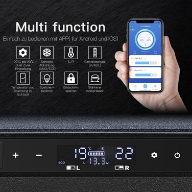 Кемпінгова сумка-холодильник AAOBOSI 72L з WiFi, USB, 12/24/240V -20°C для авто, вантажівки, човна, кемпінгу