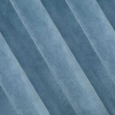 Фіранки для вілли Eurofirany оксамитові м'які оксамитові - стильна фіранка товщиною 290 г/ м2, елегантна гладка однотонна пухнаста сучасна класична вітальня, спальня, вітальня, (10 петель, 140x250 см, синя)