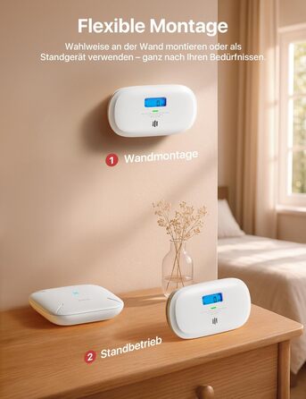 X-Sense Детектор чадного газу з цифровим дисплеєм, сертифікат TÜV Rheinland, з базовою станцією SBS50, керування через додаток, XC0C-MR11, 1 шт.